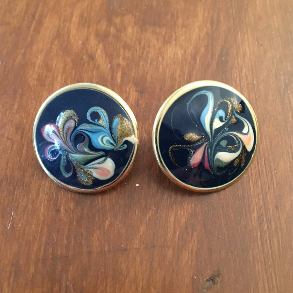 Antique Painted Earrings